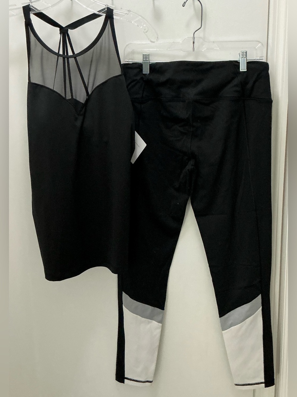 Victoria’s Secret NWT Black Sheer-Yoke Tank Top & Pieced Leggings